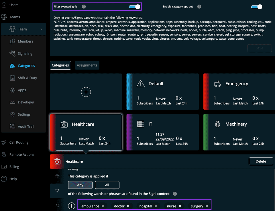 SIGNL4 connection setting