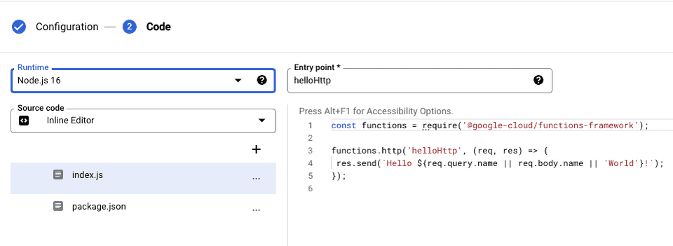 Google Cloud Functions setup