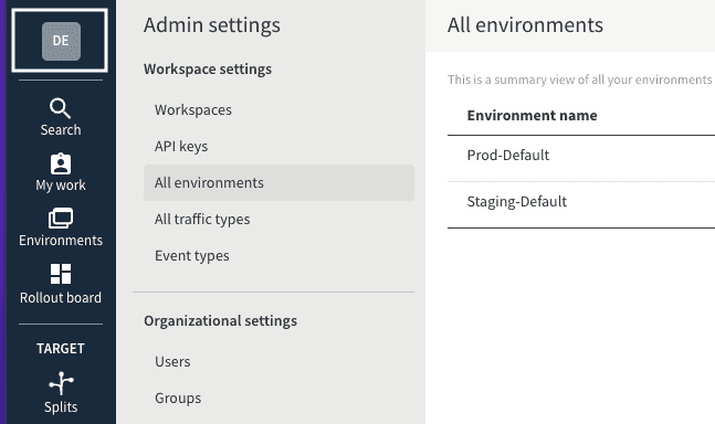 Split environments